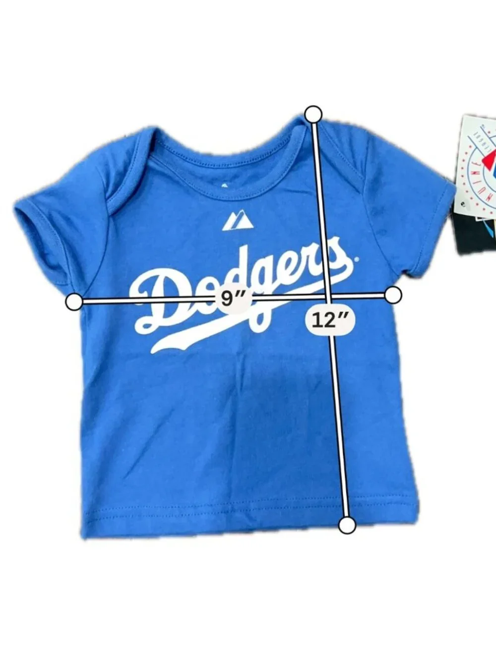 Majestic 6/9M Blue Baby Tee Los Angeles Dodgers Ethier 16 Nostalgia Core NWT